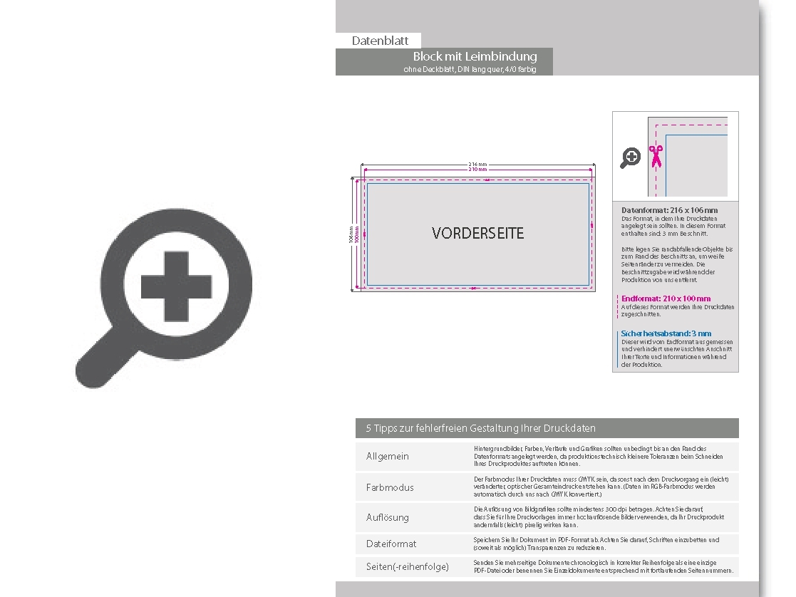 Product Bild block_mit_leimbindung__din_lang_quer__50_blatt__4_0_farbig_einseitig_bedruckt